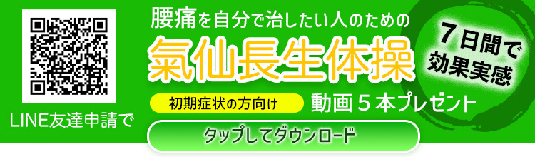 腰痛に効く氣仙長生体操やり方動画をプレゼント