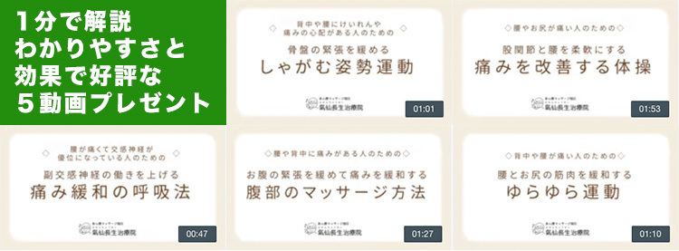 １分で解説、わかりやすさと効果で好評な５動画プレゼント